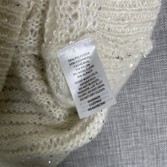 Cashmere Wool Sweater Womens XXS Oversized Alpaca Sequin Nordstrom Signature New - Picture 12 of 12